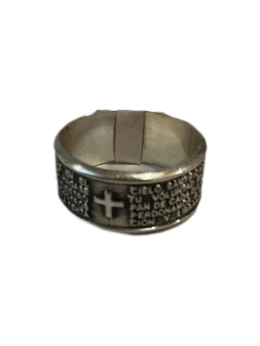 Silver Ring - Our Father Prayer Ring Size #7