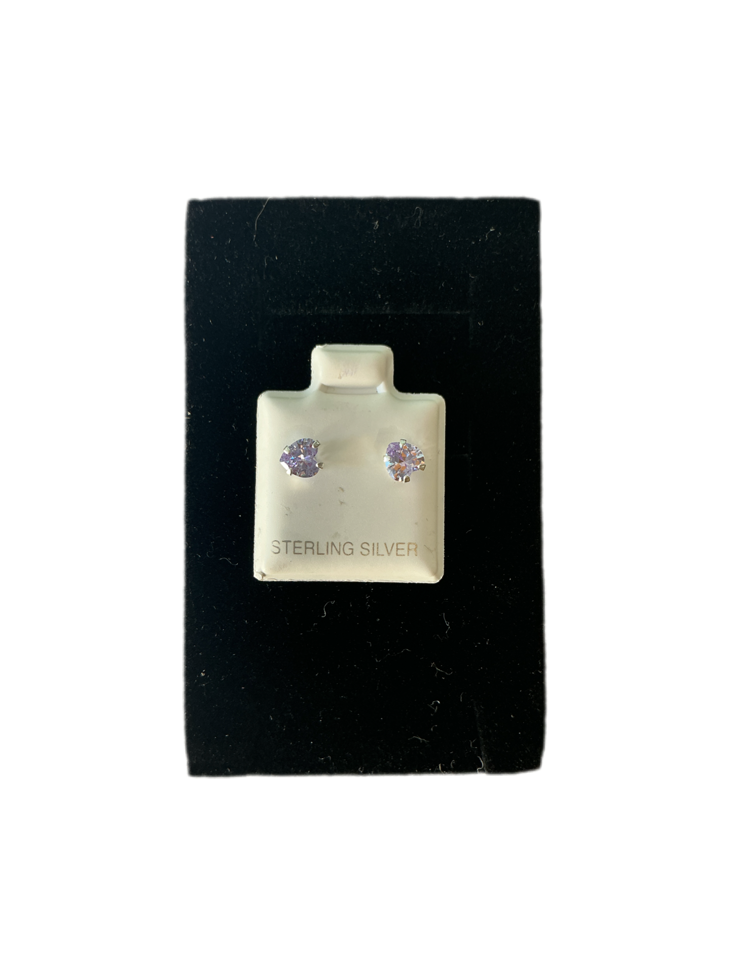 Sterling Silver Stud Earrings Heart Love Cut Cubic 4mm Color Purple