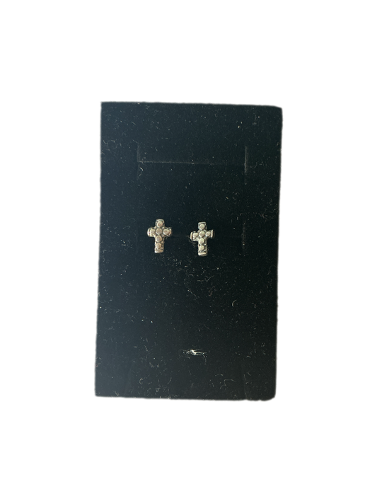 silver cross earrings
