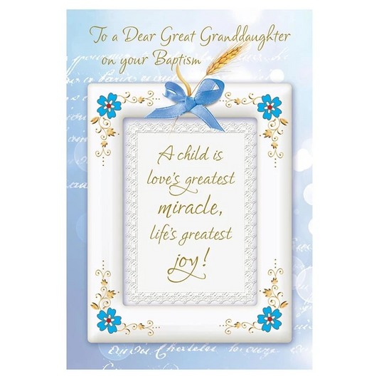 To a Dear Great Granddaughter Baptism Card To a Dear Great Granddaughter Baptism Card