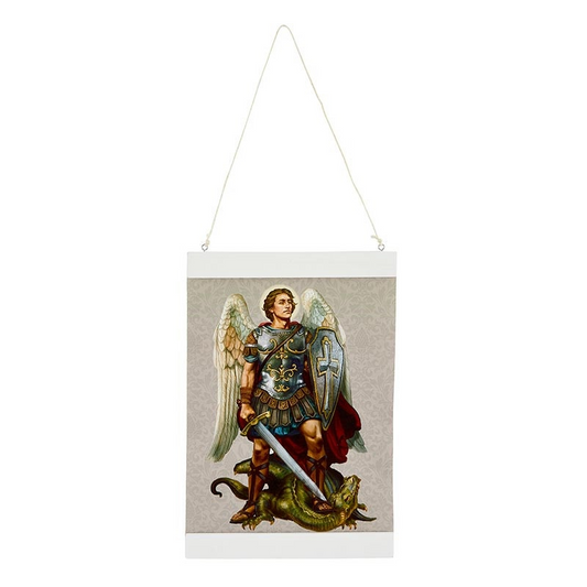St Michael Gray Background Canvas Wall Hang