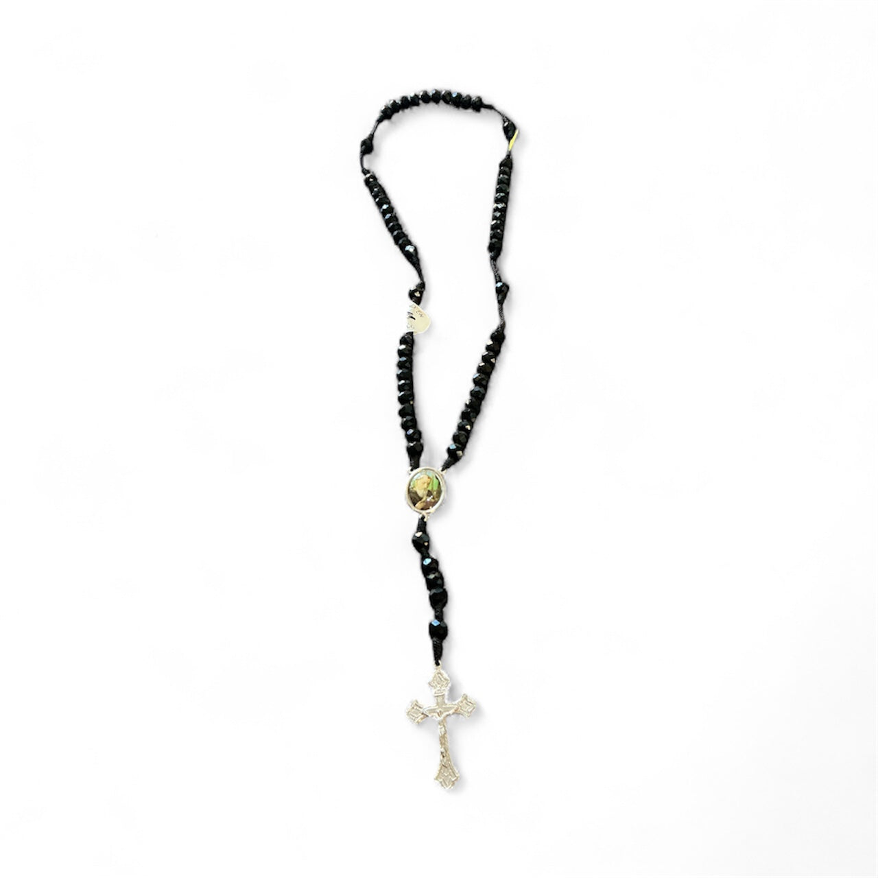 Rosario de negro con cristal San Benito