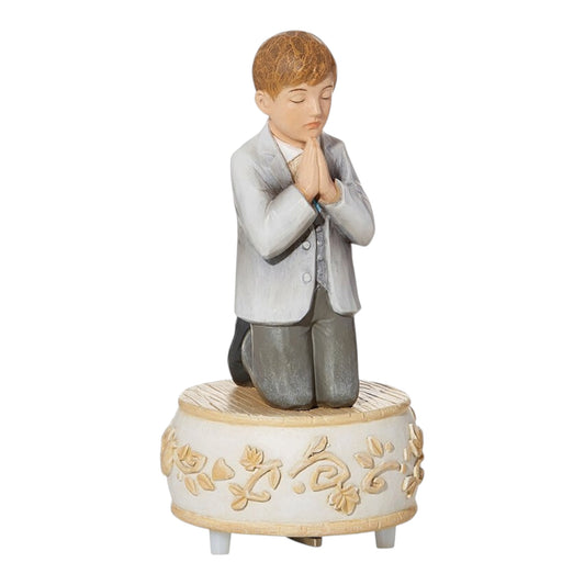 6-1/2" H Remembrance of Me First Communion Music Box - Boy