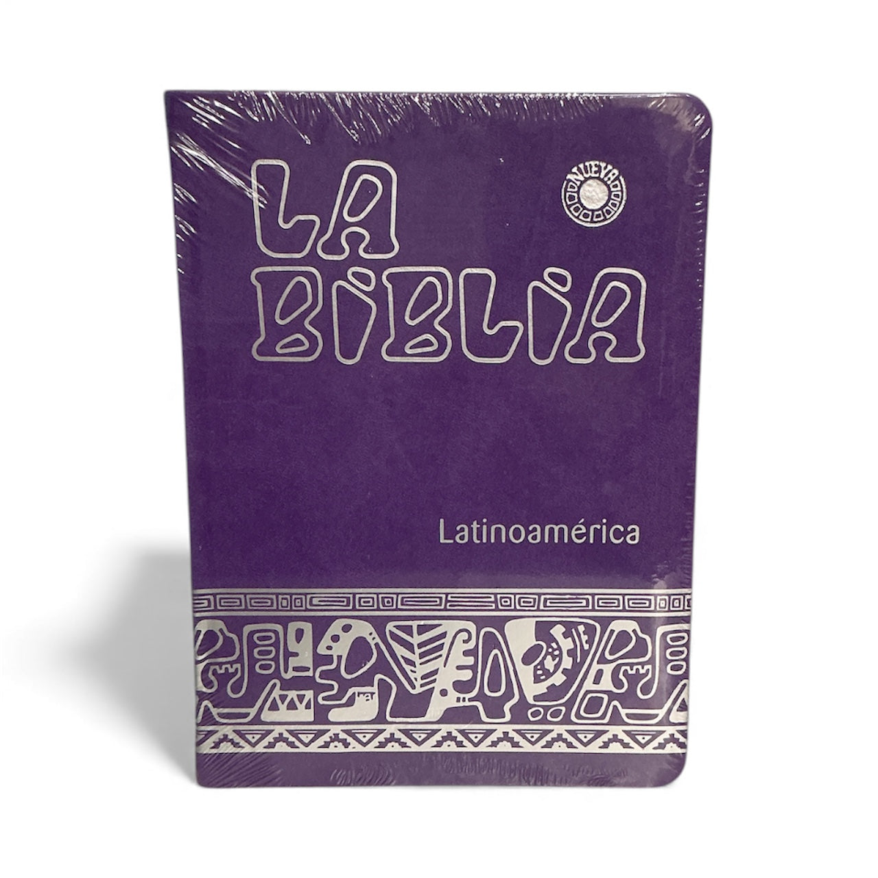 BIBLIA LATINOAMERICANA LETRA GRANDE SEMI PIEL CON UÑERO MORADA