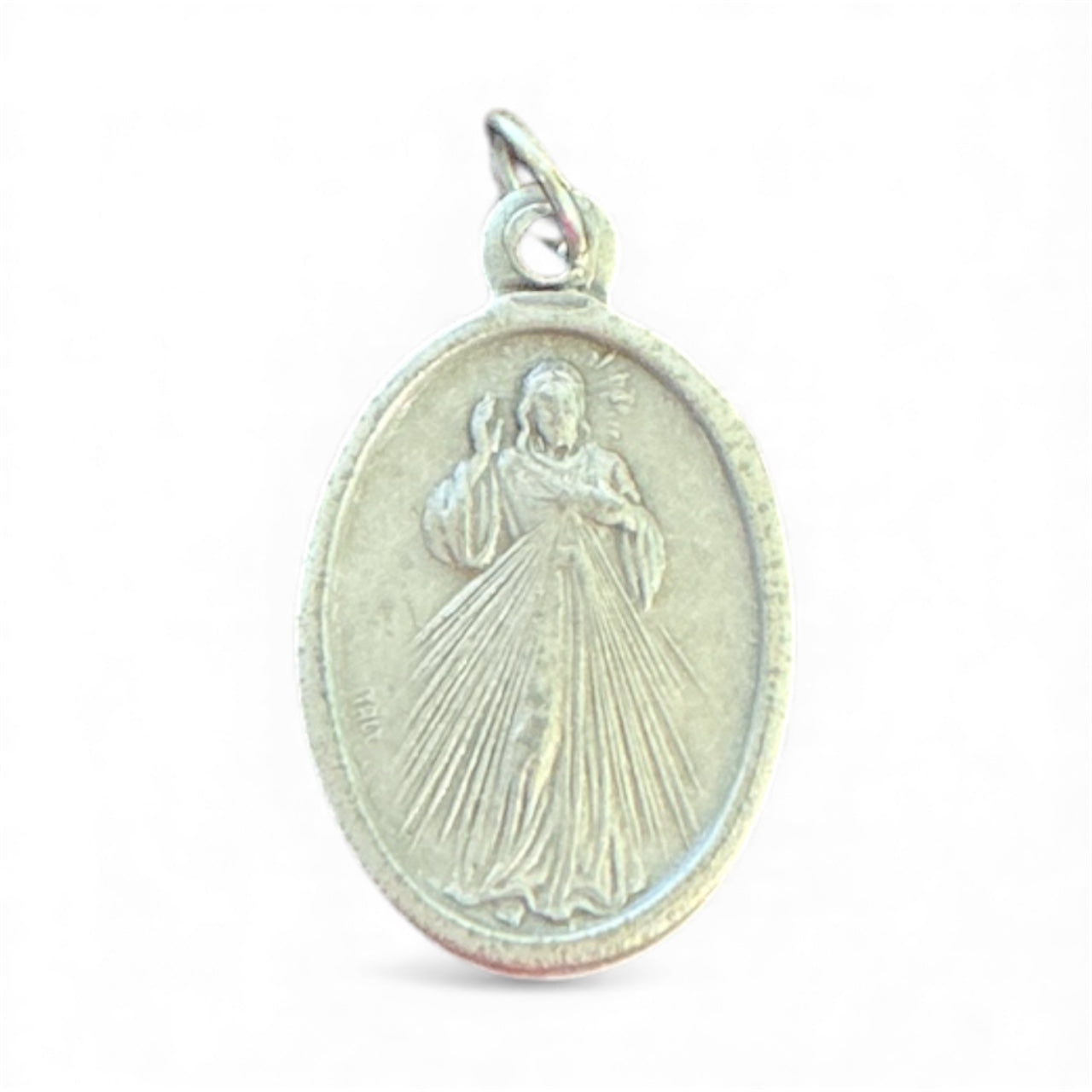 Oxy silver medal Divine Mercy 1"H