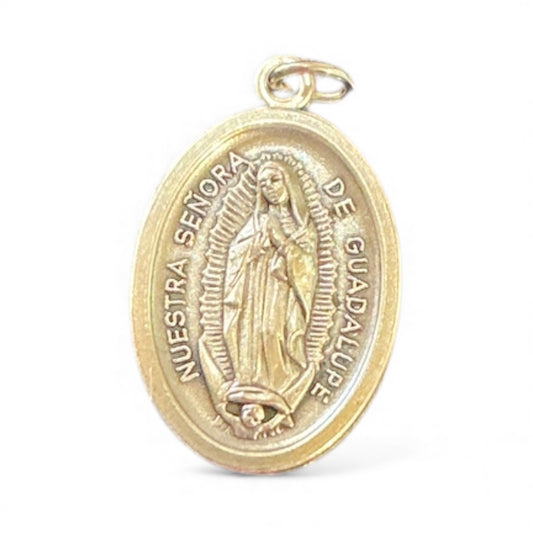 Oxy Silver Medal Virgen de Guadalupe 1"H