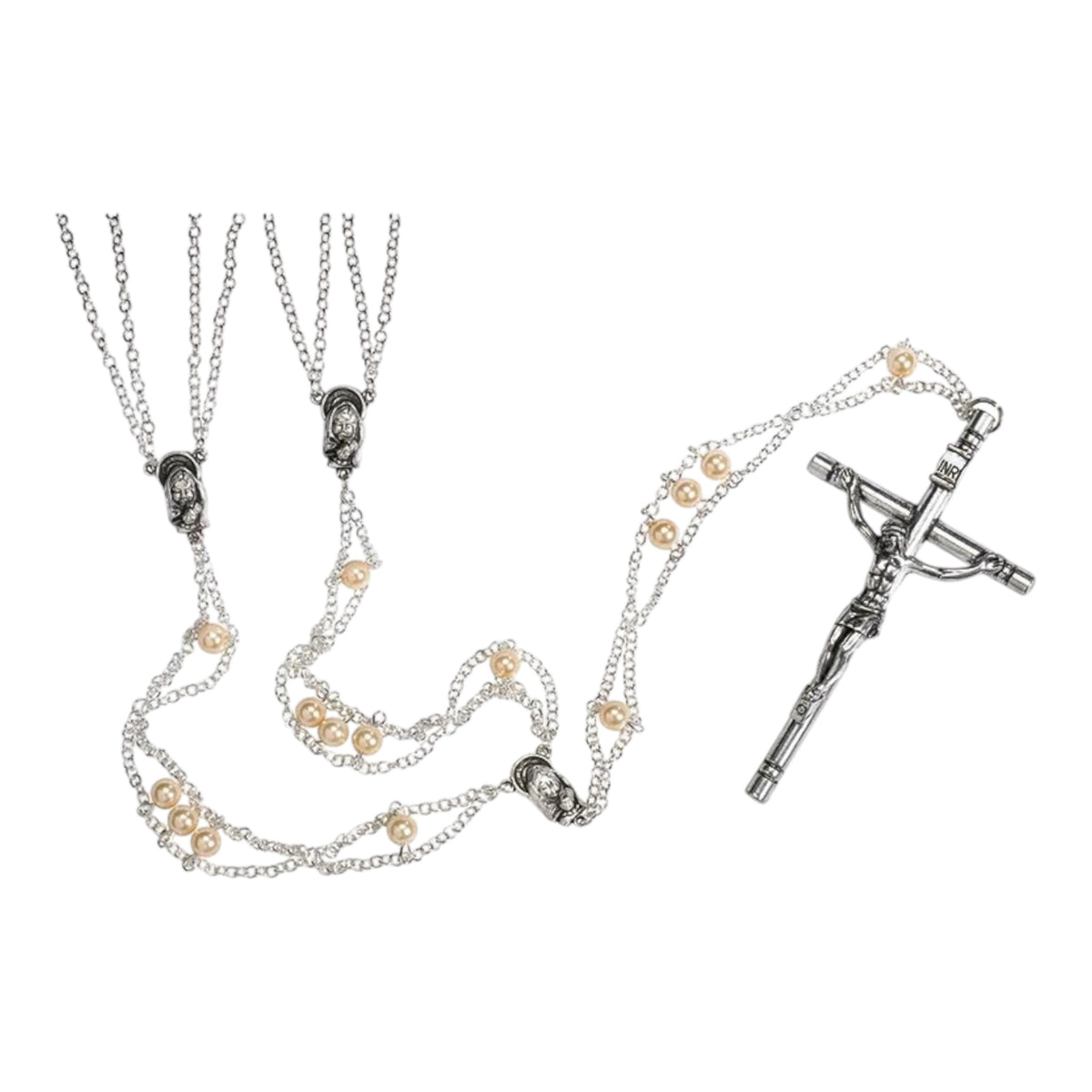 Imitation Pearl Ladder Lasso Rosary