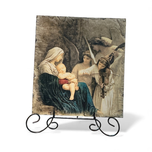 8x10 Tile Plaque with wire stand = song of angels