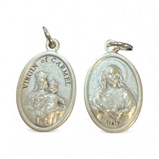 Oxy Silver Medal Virgin of Carmel 1"H