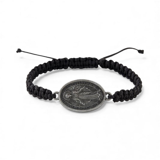 Our Lady of Grace Braided Cord Bracelet
