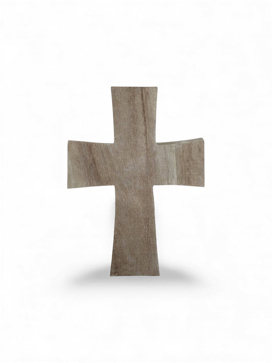 Paulownia Wood Standing Cross - Large - Grey Finish
