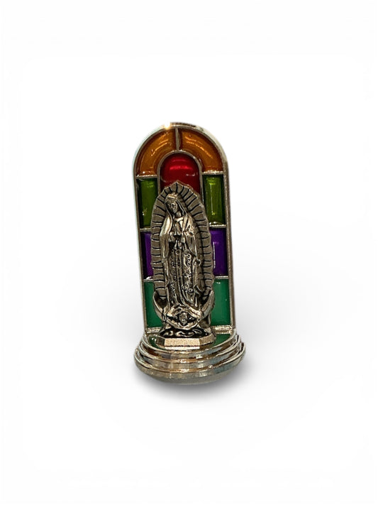 Mini Virgen de Guadalupe Silver Statue Figurine