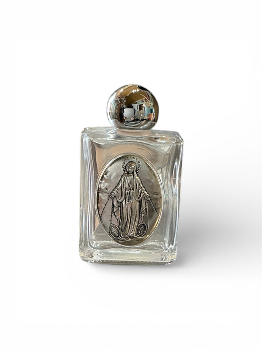 glass bottle of holy water from the Miraculous Virgin