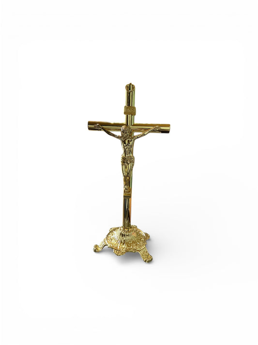 cross with a gilded metal base