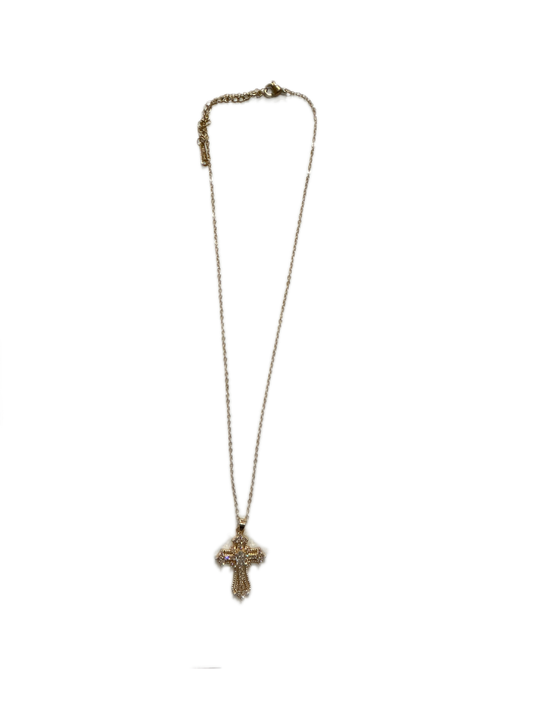 Cadena Dije Cruz con Cristal