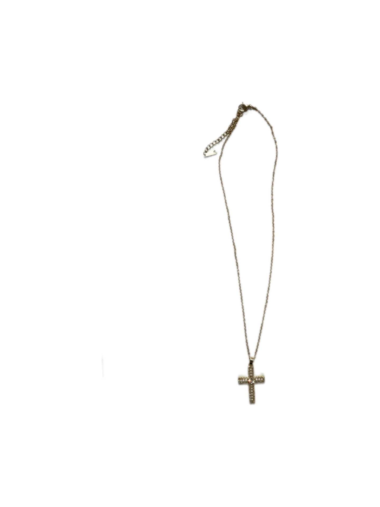 Cadena Dije Cruz con Cristal