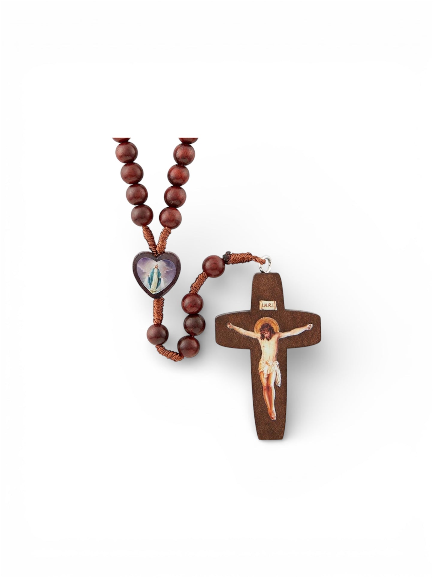 Epoxy Cross Monte Cassino Collection Wood Cord Rosary