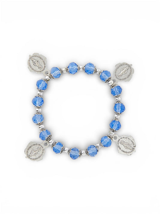 Roses of Mary Faceted Crystal Devotional Bracelet