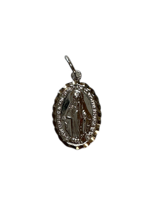 MEDALLA DE PLATA VIRGEN MILAGROSA 0.60”
