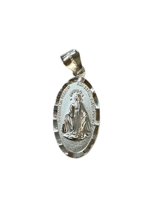 MEDALLA DE PLATA VIRGEN MILAGROSA 1.25”