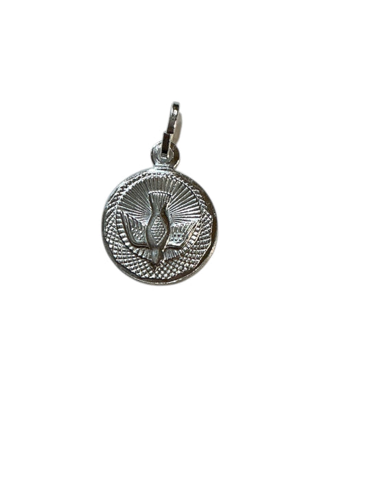 MEDALLA DE PLATA DEL ESPÍRITU SANTO 0.75”
