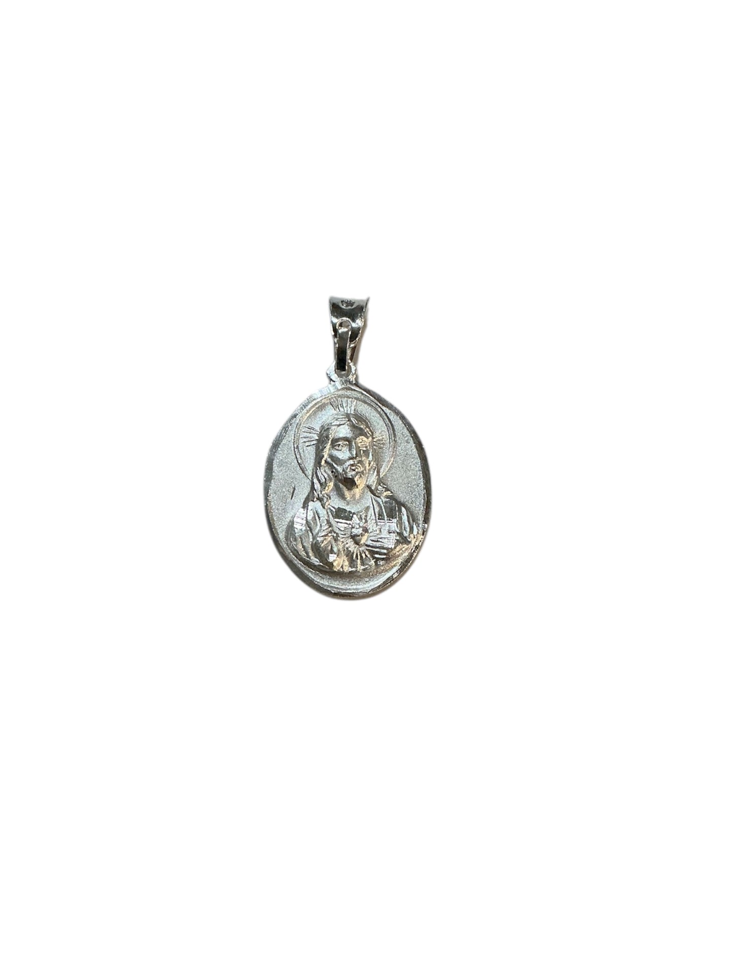 MEDALLA DE PLATA DEL SAGRADO CORAZÓN/V.GUADALUPE 0.80”