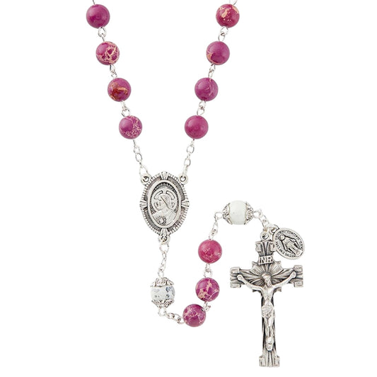 Living Stone Collection Magenta Rosary