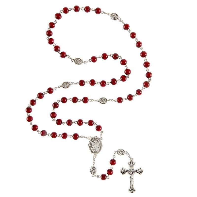 Red Sacred Heart Medals Rosary