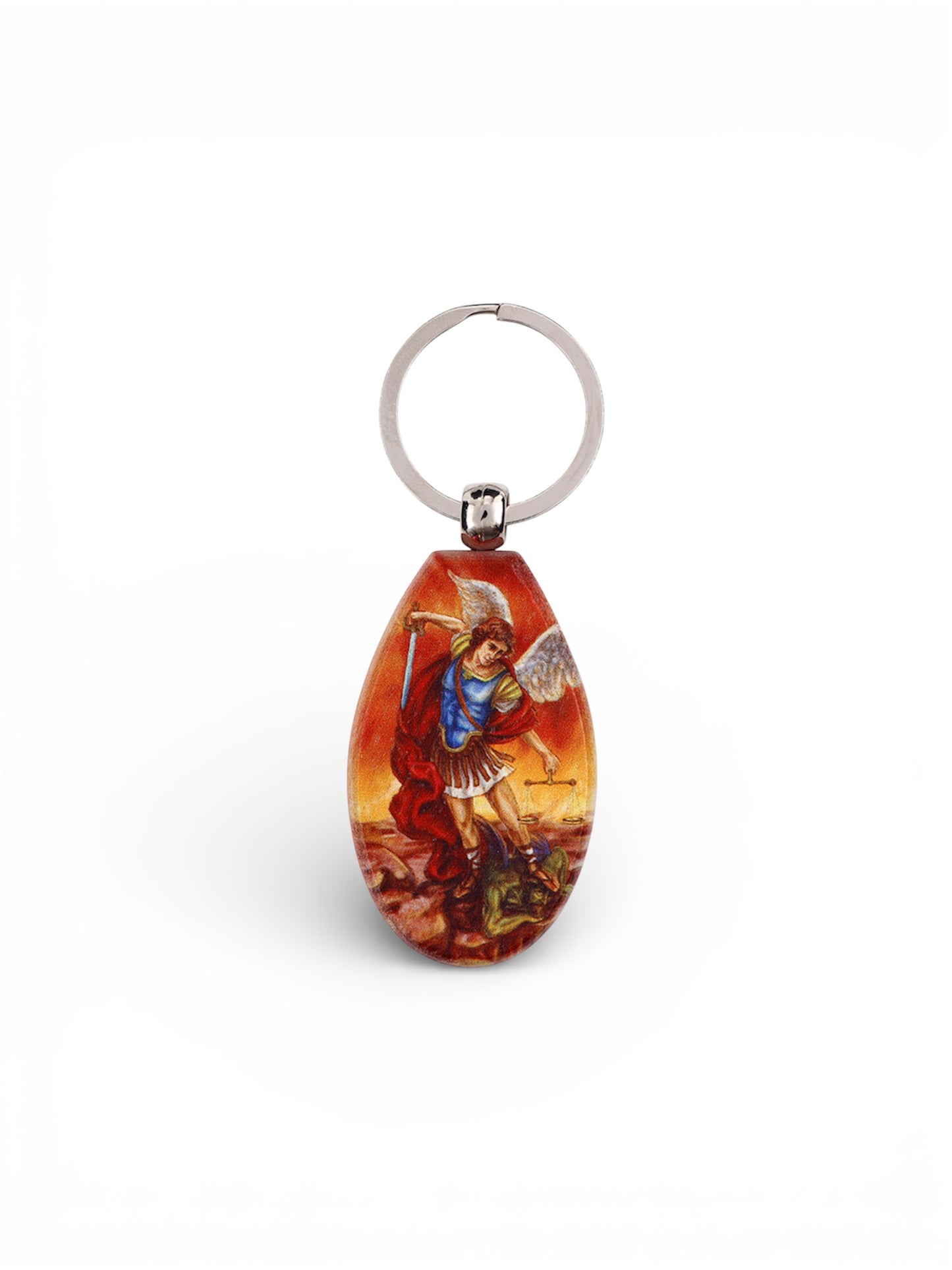 St. Michael Teardrop Key Ring