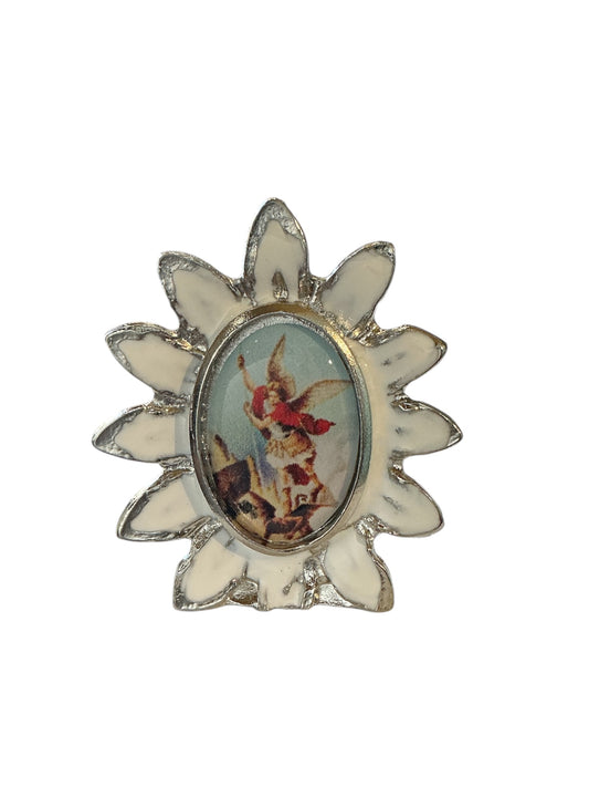 Metal Stand St. Michael Figurine Min