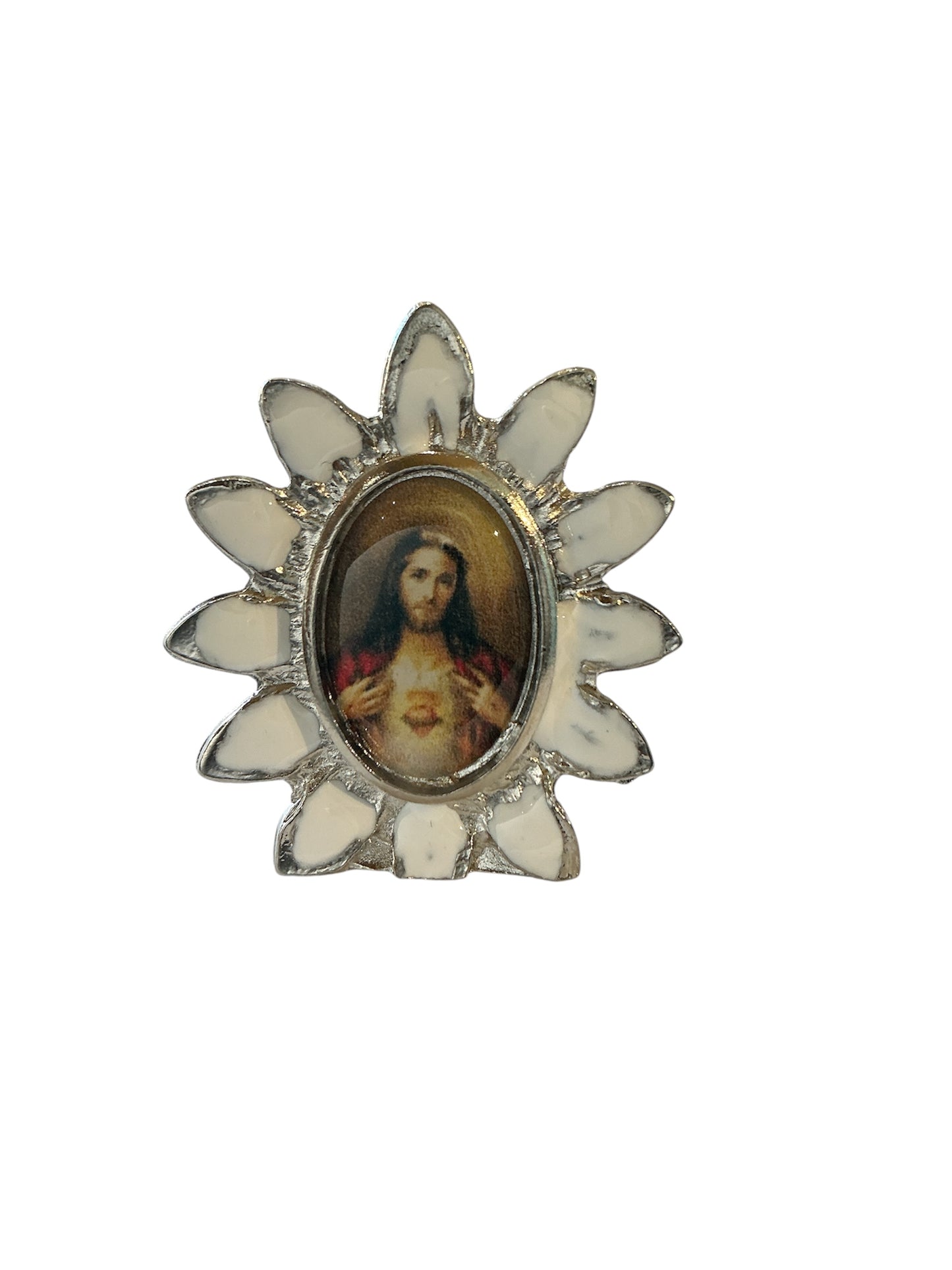 Metal Stand Sacred Heart Figurine Min