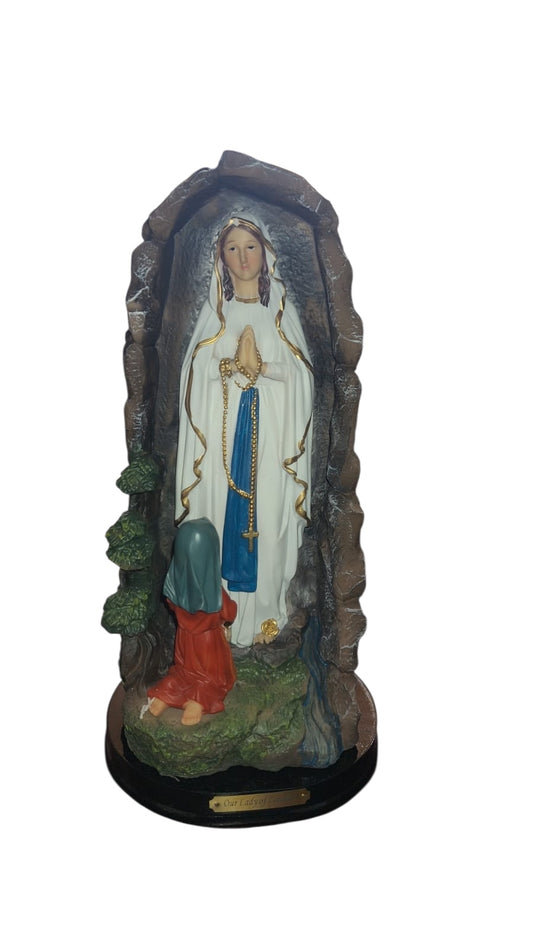 12” WOODEN BASE OUR LADY OF LOURDES