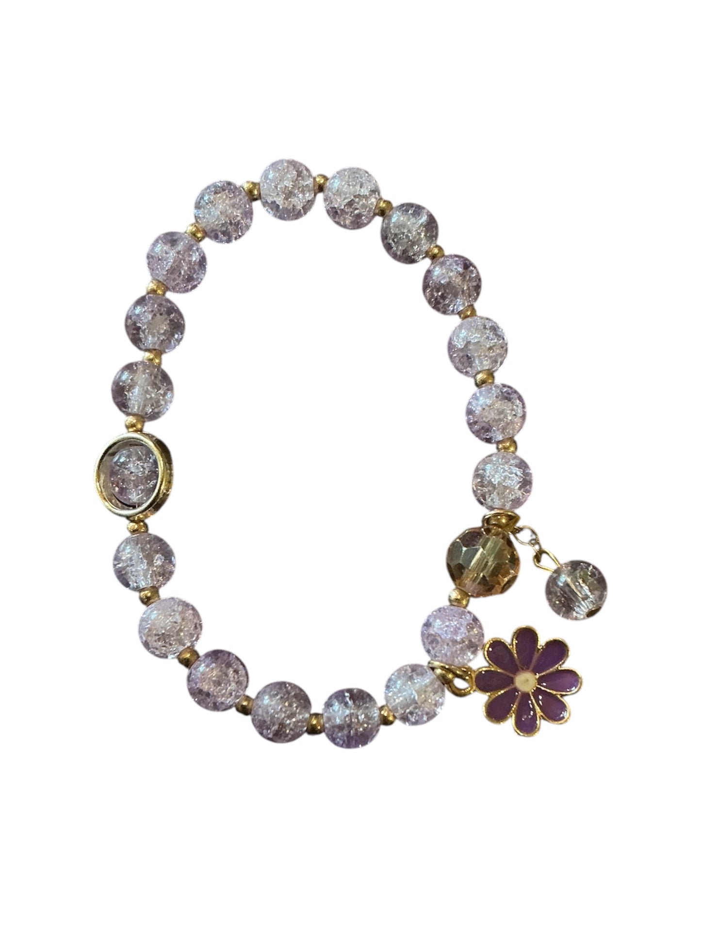 PULSERA MORADA CON FLOR