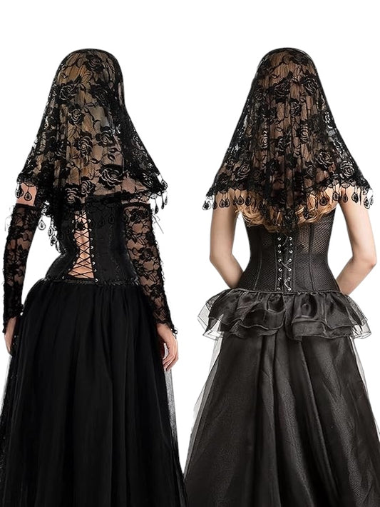 Black Little Chapel Veil