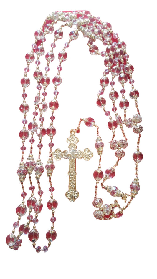 CRISTAL BEADS GLD LASSO RINGS CROSS