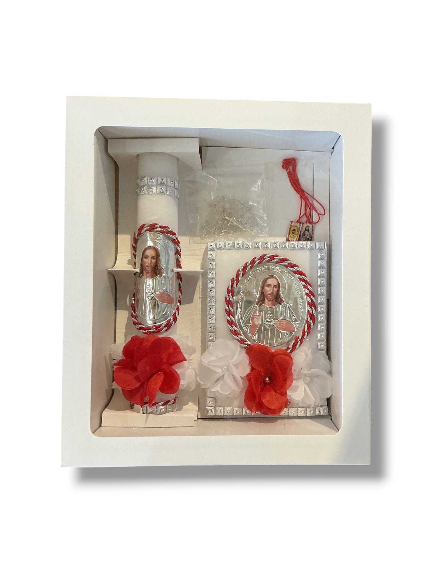 CONFIRMATION GIFT SET SILVER SACRED HEART