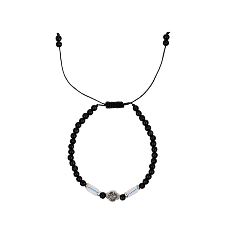 St. Benedict Crystal Bar Beaded Bracelet