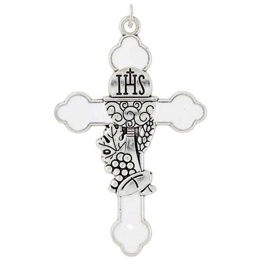 White Enamel Cross Pendant