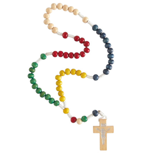Colorful Cord Wood Rosary