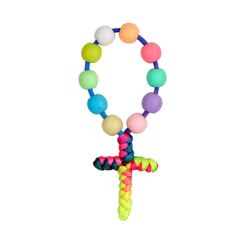 Pink Ombre Cord Rosary Ring