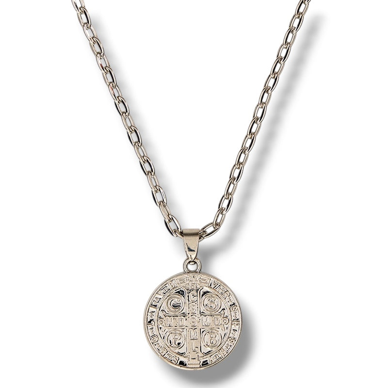 Silver Embossed St. Benedict Pendant
