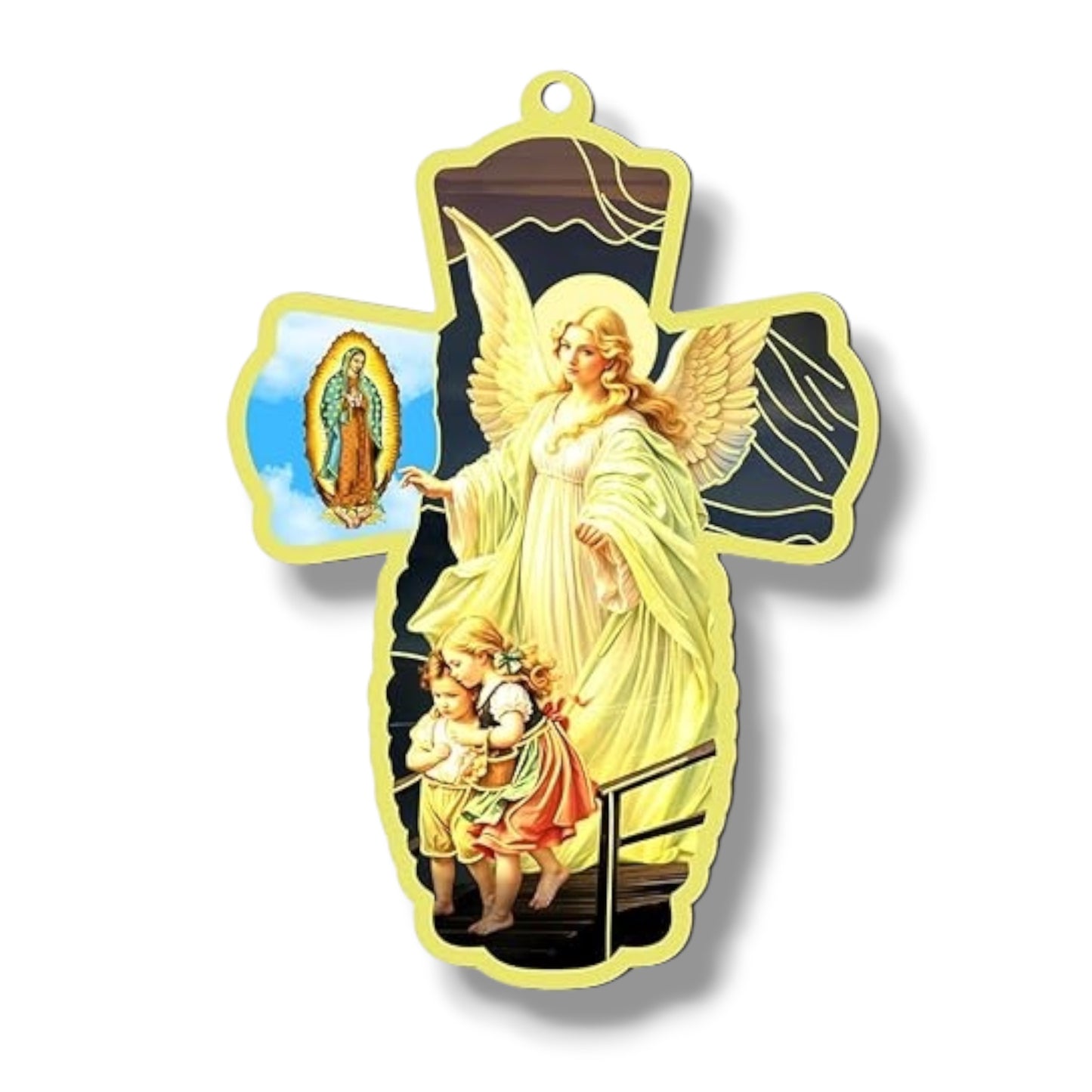 Cruz de Pared de Madera Ángel de la Guarda