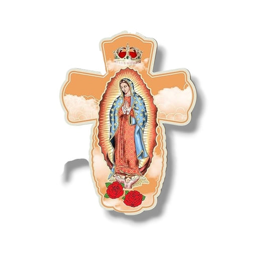 Cruz de Pared de Madera Virgen de Guadalupe