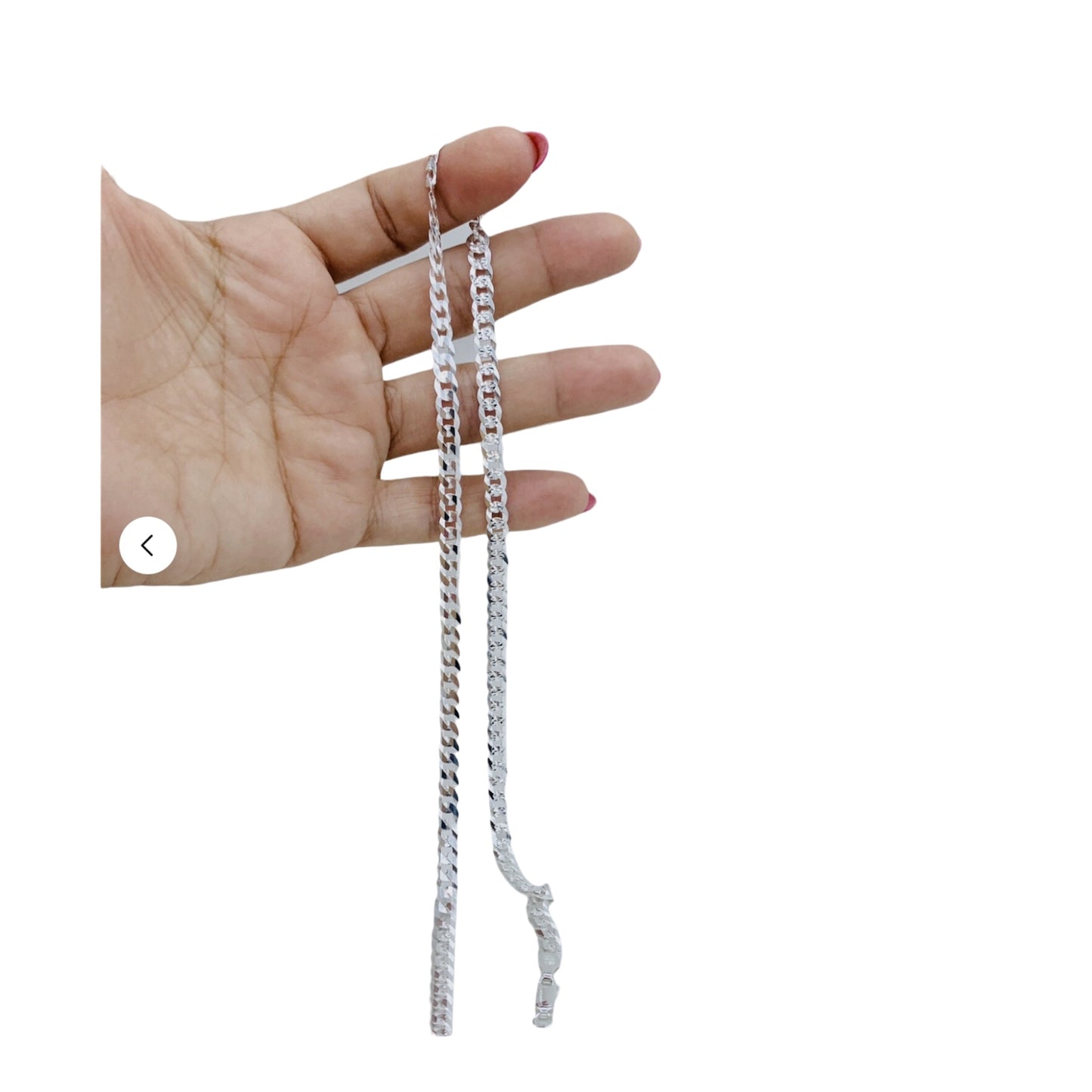 CADENA DE PLATA ESTILO CUBANA 24”