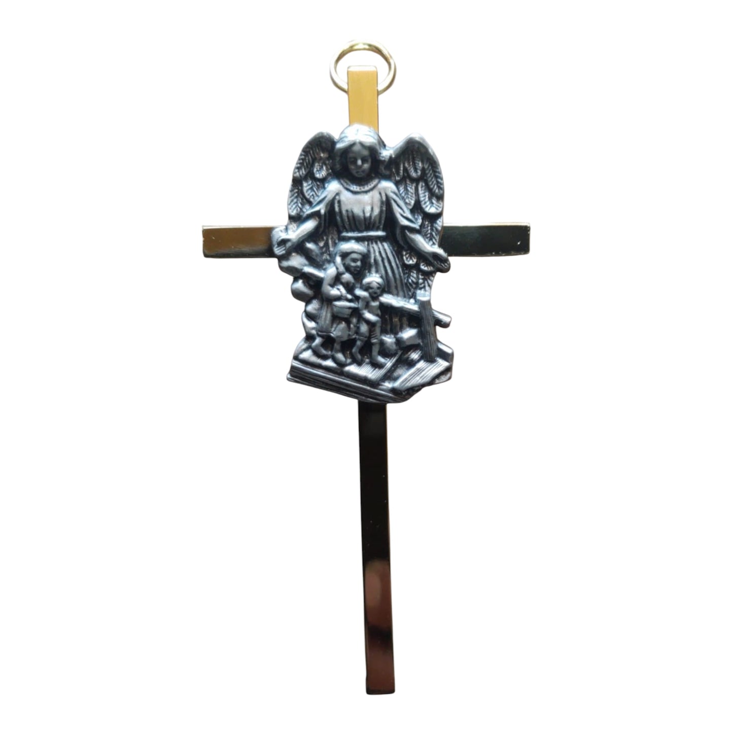 Guardian Angel Brass Cross
