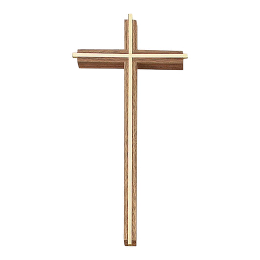 Walnut Nickel Plate Inlay Cross