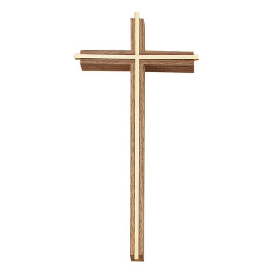 Walnut Gold Plate Inlay Cross