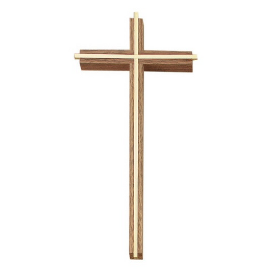 Walnut Gold Plate Inlay Cross