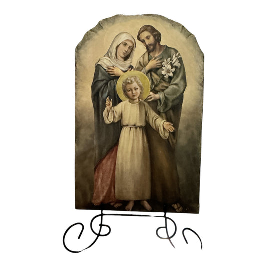 Marco Sevelli Holy Famaily Arched Tile Plaque with Stand