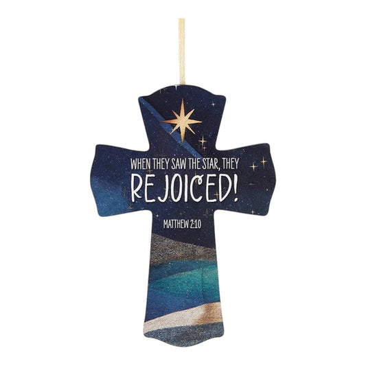 Rejoice Wood Wall Cross